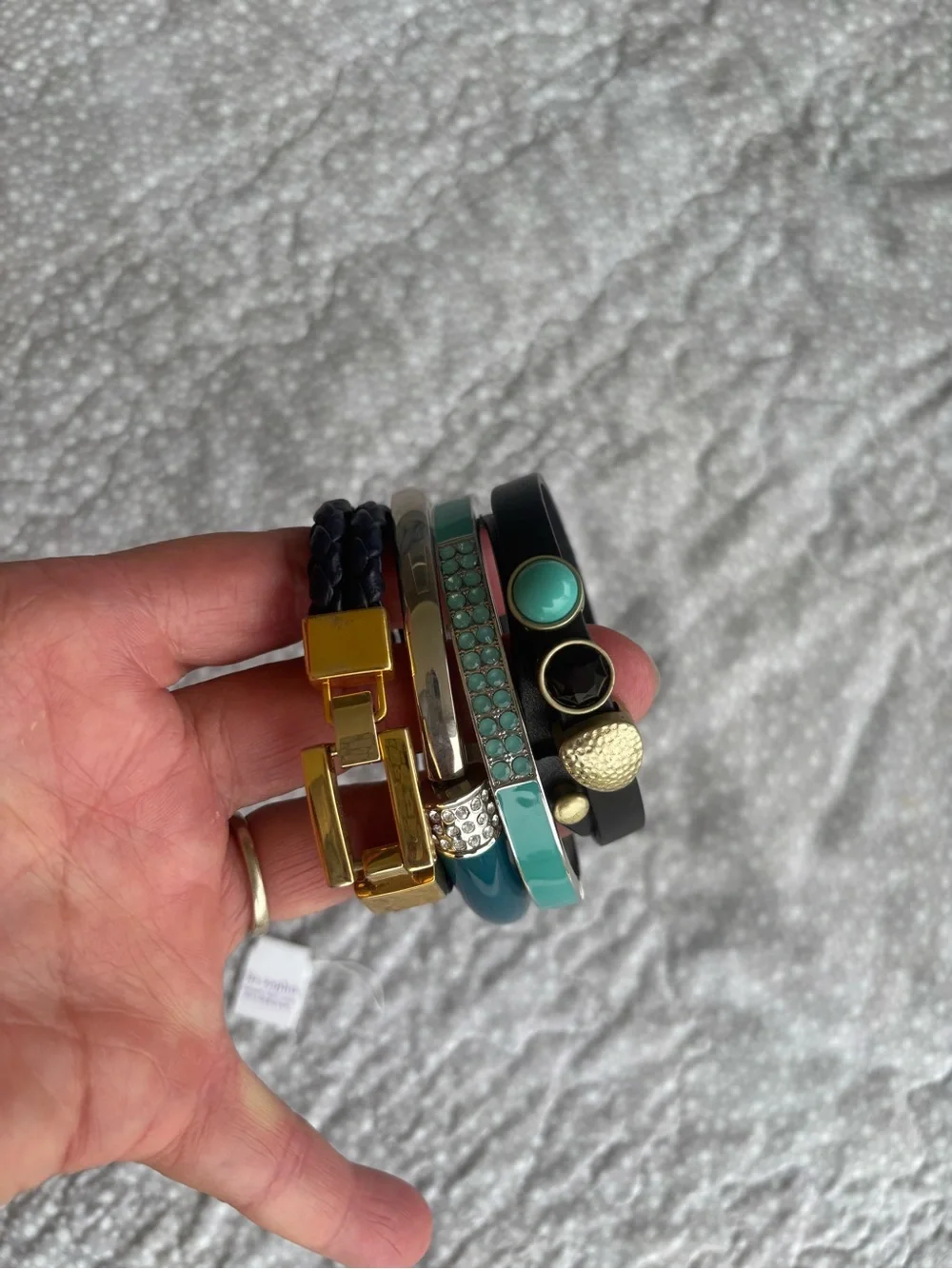 lia sophia Teal and Black Mixed Bracelet